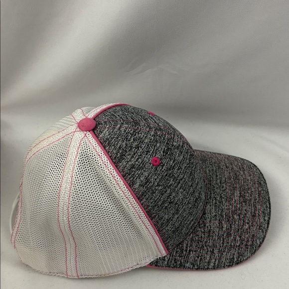 ARIAT Womens Gray Pink White Shield Logo Mesh Back Adjustable Cap 110 Flexfit - Picture 5 of 8